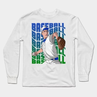 Baseball Player Boys Girls Youth Pitcher Sports Long Sleeve T-Shirt